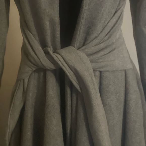 LAST CHANCE Vintage Inspired Midi Open Heather Grey Coat NWT - Picture 4 of 10